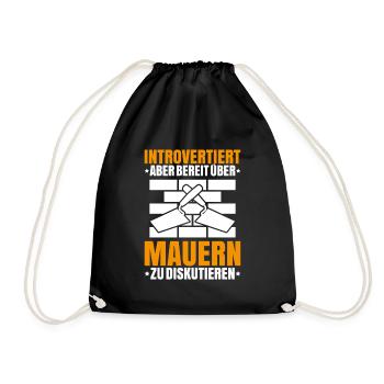 Maurer Maurermeister Mauerwerk Bricklayer Mason - Turnbeutel - Schwarz - Vorne