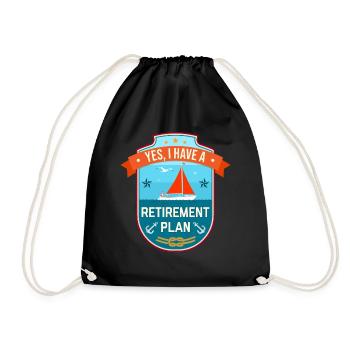 Sailing Retirement Plan Retired Sailor Sailboat - Drawstring Bag - black - Front
