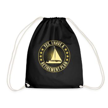 Sailing Retirement Plan Retired Sailor Sailboat - Drawstring Bag - black - Front