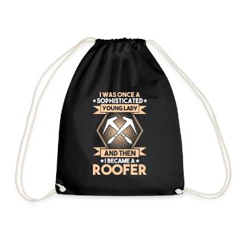 Roofer Roofing Roofing Roofing Roofers Roofing - Drawstring Bag - black - Front