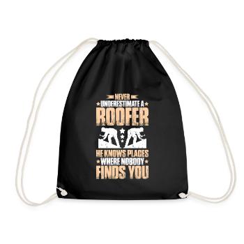 Roofer Roofing Roofing Roofing Roofers Roofing - Drawstring Bag - black - Front