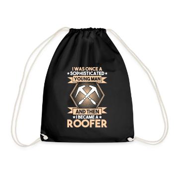 Roofer Roofing Roofing Roofing Roofers Roofing - Drawstring Bag - black - Front