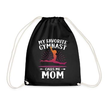 My favorite gymnast calls me Mama Gymnastics - Drawstring Bag - black - Front