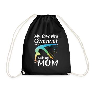 My favorite gymnast calls me Mama Gymnastics - Drawstring Bag - black - Front