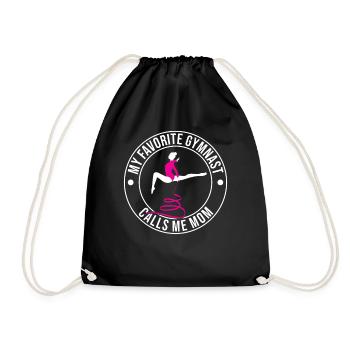 My favorite gymnast calls me Mama Gymnastics - Drawstring Bag - black - Front