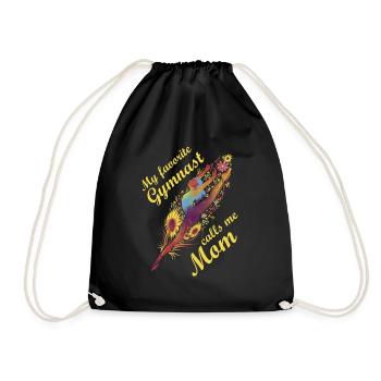 My favorite gymnast calls me Mama Gymnastics - Drawstring Bag - black - Front