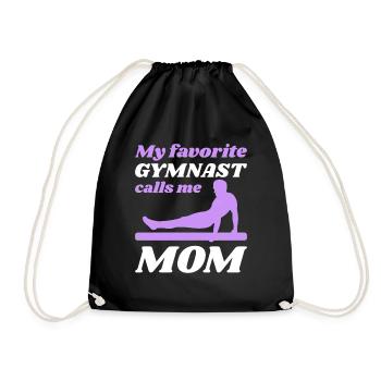 My favorite gymnast calls me Mama Gymnastics - Drawstring Bag - black - Front