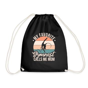 My favorite gymnast calls me Mama Gymnastics - Drawstring Bag - black - Front