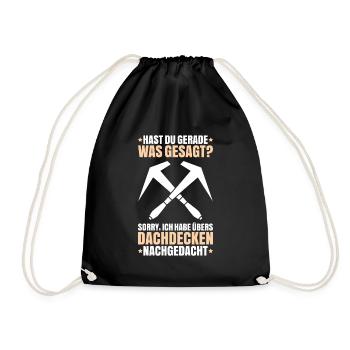 Dachdecker Dachdeckerei Dachdecken Roofer Roofing - Turnbeutel - Schwarz - Vorne