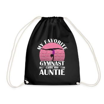 Meine Lieblingsturnerin Nennt Mich Tante Gymnastik - Turnbeutel - Schwarz - Vorne