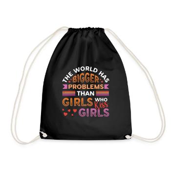 Des problèmes plus importants que les filles, embrasser les filles - Sac de sport léger - noir - Devant