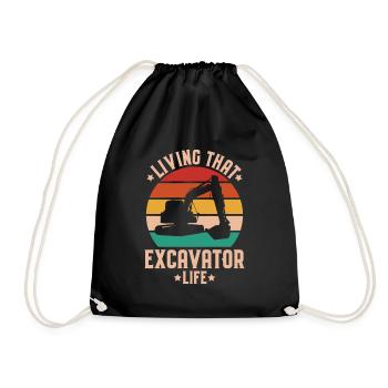 Excavator Driver Excavator Operator Heavy Equipment Operator - Drawstring Bag - black - Front
