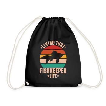 Aquaristics Aquarist Aquarium Fish Aquarist - Drawstring Bag - black - Front
