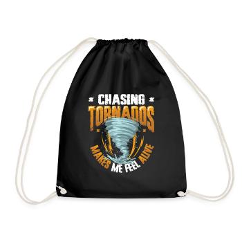 The hunt for tornadoes makes me feel alive - Drawstring Bag - black - Front