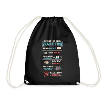 Amateur de livres, Lecture, Livres, Addicted - Sac de sport léger - noir - Devant