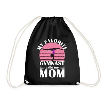 My favorite gymnast calls me Mama Gymnastics - Drawstring Bag - black - Front