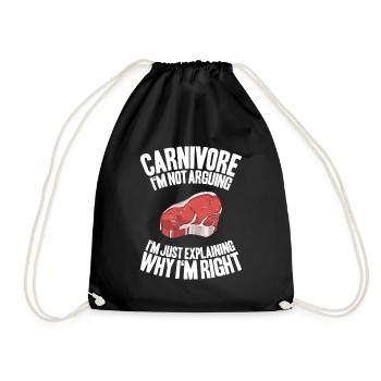 Carnivore Diät Carnivore Ernährung Carnivore Diet - Drawstring Bag - black - Front