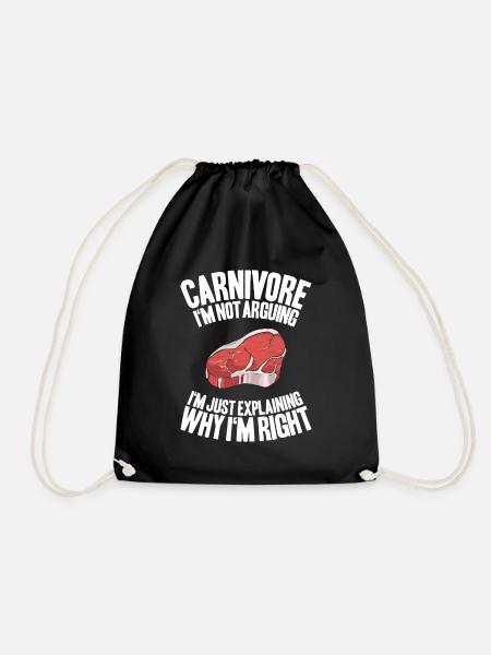 Carnivore Diät Carnivore Ernährung Carnivore Diet - Drawstring Bag - black