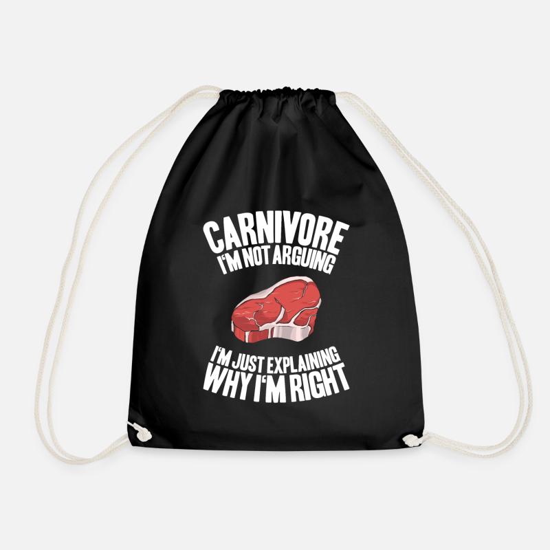 Carnivore Diät Carnivore Ernährung Carnivore Diet - Turnbeutel - Schwarz