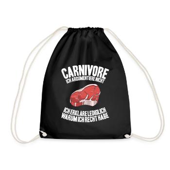 Carnivore Diät Carnivore Ernährung Carnivore Diet - Drawstring Bag - black - Front