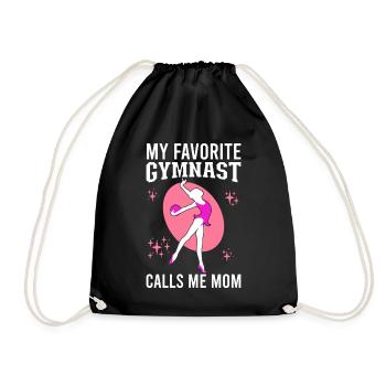 My favorite gymnast calls me Mama Gymnastics - Drawstring Bag - black - Front