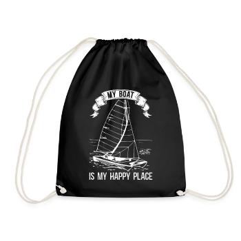 Catamaran sailboat saying - Drawstring Bag - black - Front