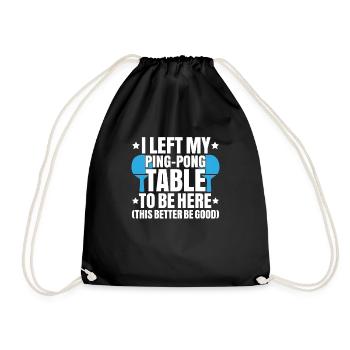 Tischtennis Ping Pong Pingpong Table Tennis - Drawstring Bag - black - Front