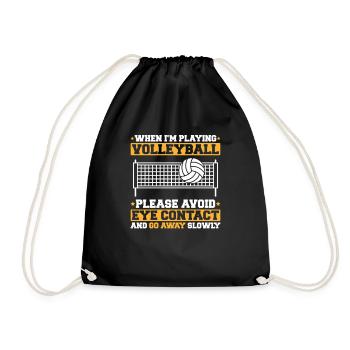 Volleyball Volleyball Player Volleyball Player Volley - Drawstring Bag - black - Front