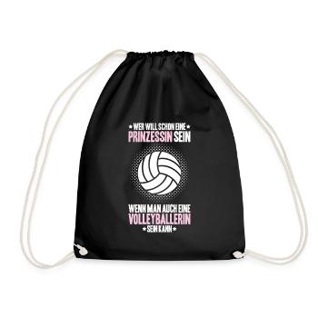 Volleyball Volleyballer Volleyballerin Volley - Turnbeutel - Schwarz - Vorne