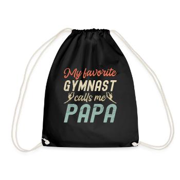 Mein Lieblingsturner Nennt Mich Papa - Turnbeutel - Schwarz - Vorne