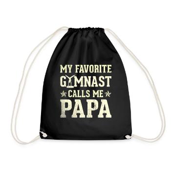 Mein Lieblingsturner Nennt Mich Papa - Turnbeutel - Schwarz - Vorne