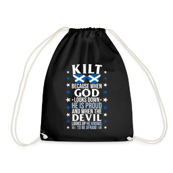 Kilt écossais disant jupe écossaise Écosse - Sac de sport léger - noir - Devant