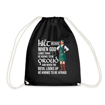 Kilt écossais disant jupe écossaise Écosse - Sac de sport léger - noir - Devant