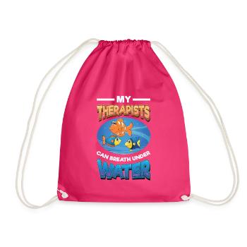 Fun fish keeping, fish keepers - Drawstring Bag - fuchsia - Front