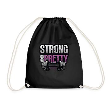 Strong and Pretty Female Bodybuilder Women - Drawstring Bag - black - Front