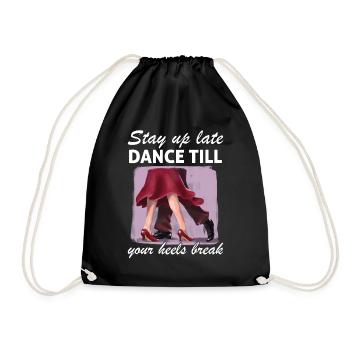 Dance Training Ballroom Couple Dance - Drawstring Bag - black - Front