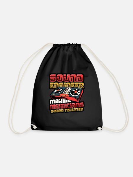 Funny sound engineer and sound engineer - Drawstring Bag - black