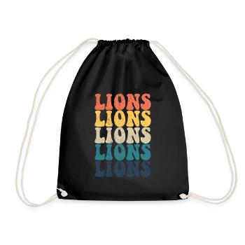 Lions High School Lions Sportteam Retro Lions - Turnbeutel - Schwarz - Vorne