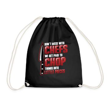 Don't mess with the chef - Drawstring Bag - black - Front