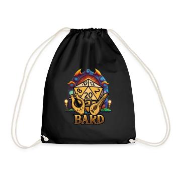 D20 Pen And Paper RPG Character Classes - Drawstring Bag - black - Front