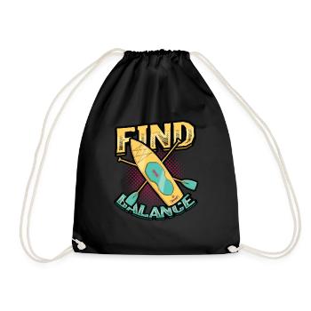 Finding balance - Drawstring Bag - black - Front