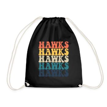 Hawks High School Hawks Sports Team Retro Hawks - Turnbeutel - Schwarz - Vorne