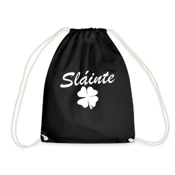 Slainte Shamrock Jubel Salute St. Patrick's Day - Turnbeutel - Schwarz - Vorne