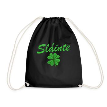 Slainte Shamrock Jubel Salute St. Patrick's Day - Turnbeutel - Schwarz - Vorne