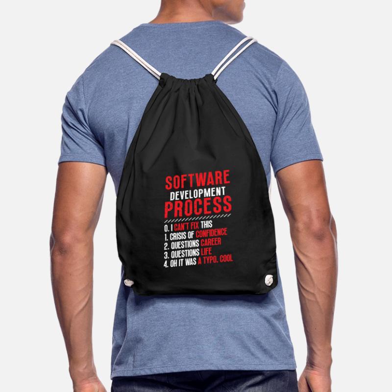 Software development process, programming Drawstring Bag