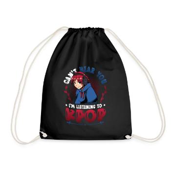 I don't hear you, I hear Kpop - Drawstring Bag - black - Front