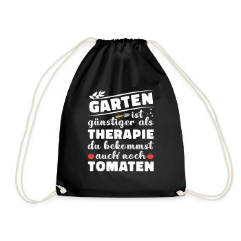 Garten Therapie Tomaten Tomatensorten Gartenfreund - Turnbeutel - Schwarz - Vorne