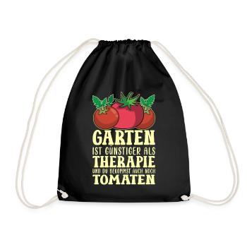 Garten Therapie Tomaten Tomatensorten Gartenfreund - Turnbeutel - Schwarz - Vorne