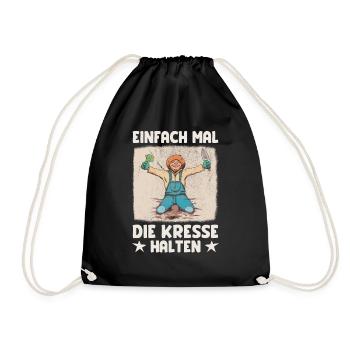 Einfach Mal die Kresse Halten Gartenlust Gärtner - Turnbeutel - Schwarz - Vorne