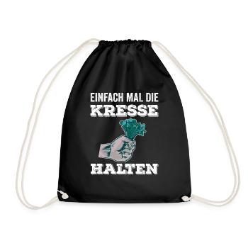 Einfach Mal die Kresse Halten Gartenlust Gärtner - Turnbeutel - Schwarz - Vorne
